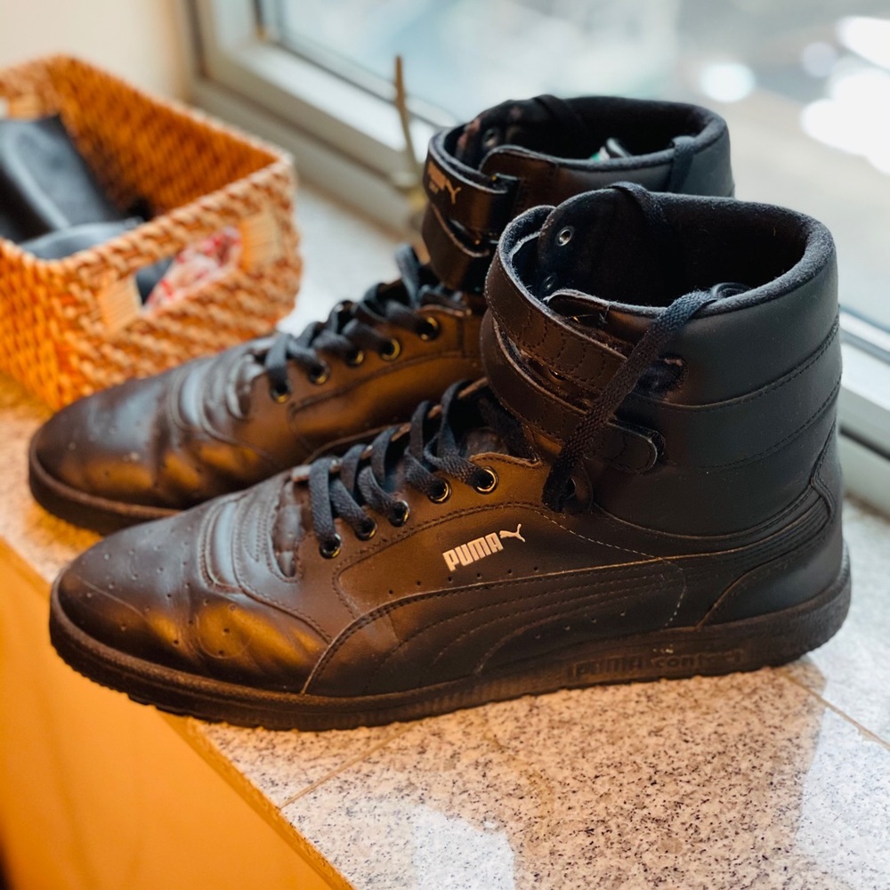PUMA SKY II HI FG Black HIGH TOP SNEAKERS SZ 13